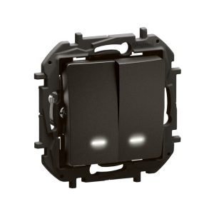 Сериен ключ с индикатор Niloe NEW 10AX - 250 VA автоматични клеми черен Legrand
