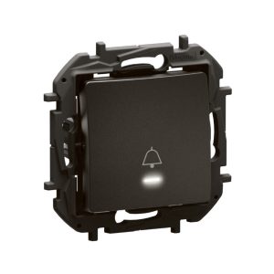 Бутон с индикатор Niloe NEW 6A - 250 VA символ звънец черен Legrand