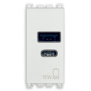 A+C USB розетка 15W 5V 1M бял VIMAR ARKE