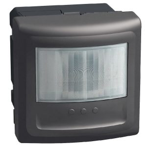 Датчик за движение PIR, 170°, обхват 8m @ h=1.2 модул, LED ≤ 100W, с ключ, без неутрала, 2 модул цвят Графит Light Now Bticino