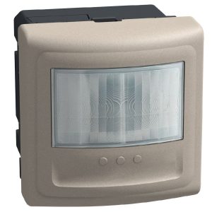 Датчик за движение PIR, 170°, обхват 8m @ h=1.2 модул, LED ≤ 100W, с ключ, без неутрала, 2 модул цвят Камък Light Now Bticino