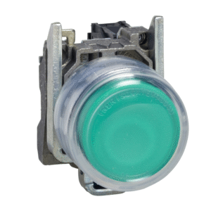 Бутон сглобен зелен 1NO светещ 230...240Vac Ø22mm ATEX XB4 SE