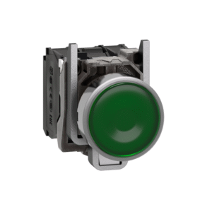 Бутон сглобен зелен 1NO-1NC светещ 230...240Vac Ø22mm XB4 SE