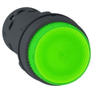 Бутон монолитен зелен 1NO светещ 230Vac Ø22mm XB7 SE