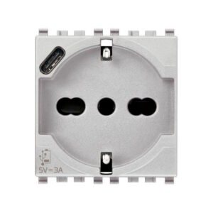 2P+E Контакт 16A Универсален+USB-C изход некст VIMAR EIKON