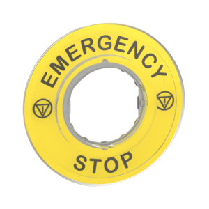 Основа с надпис EMERGENCY STOP Ф60мм XB4 SE