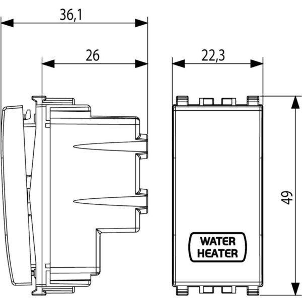 2P 20AX Ключ WATER/HEATER символ Сив VIMAR EIKON