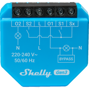 Микромодул Smart реле 2х On/Off 3A БЕЗ НЕУТРАЛА Shelly 2L Gen3 - 261644