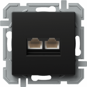 Розетка 2xRJ45 UTP cat.5e цвят Черен Logiq TEM