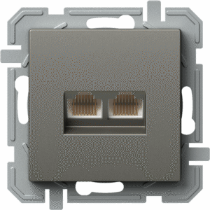 Розетка 2xRJ45 UTP cat.5e цвят Титан Logiq TEM