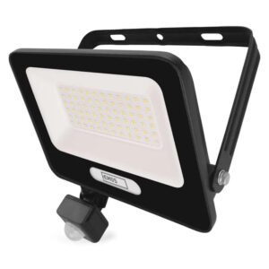 Прожектор LED 50W 4000K 5000lm 120° x 120° 20000h IP65 черен с датчик GLARO EMOS