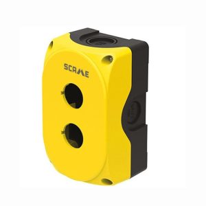 Бутониера празна с 2 отвора Ø22mm жълта IP66 Compact Scame